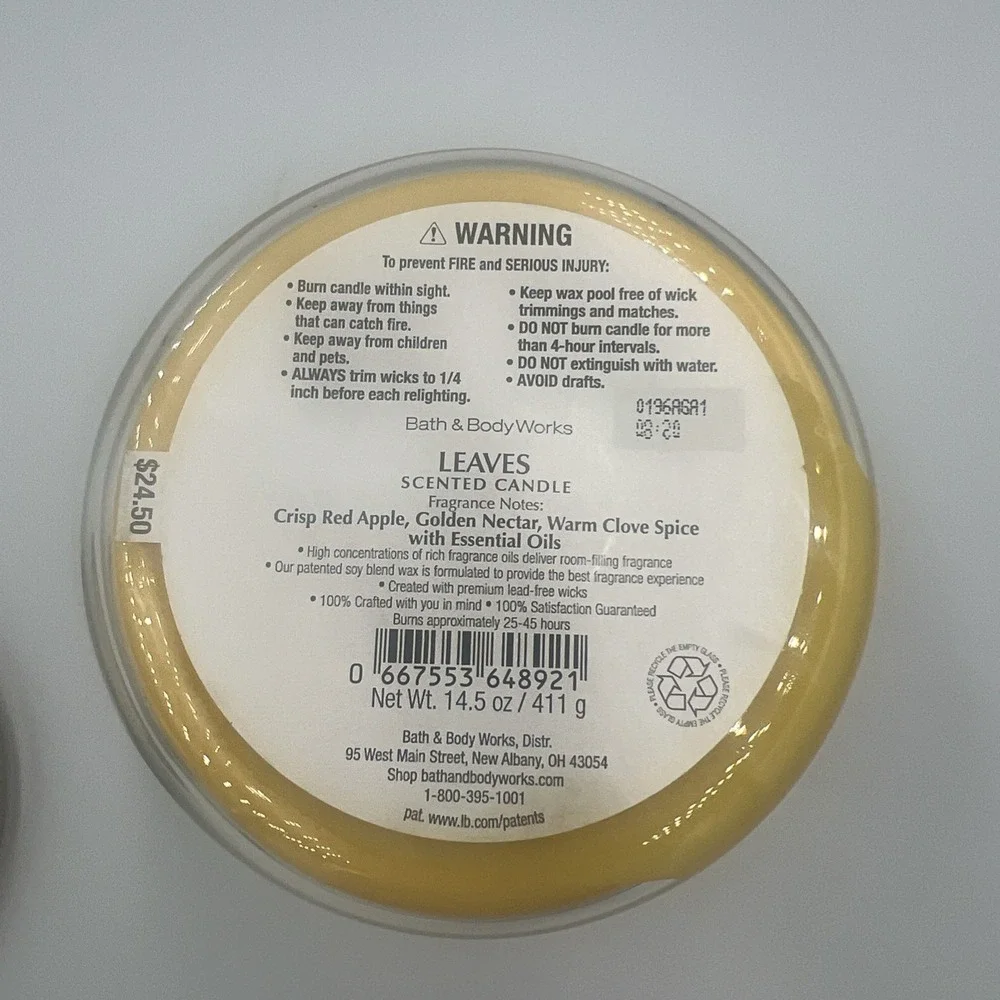 LEAVES‎ Big 3-Wick Candle Bath & Body Works Autumn Clove Spice Nectar Apple Fall
